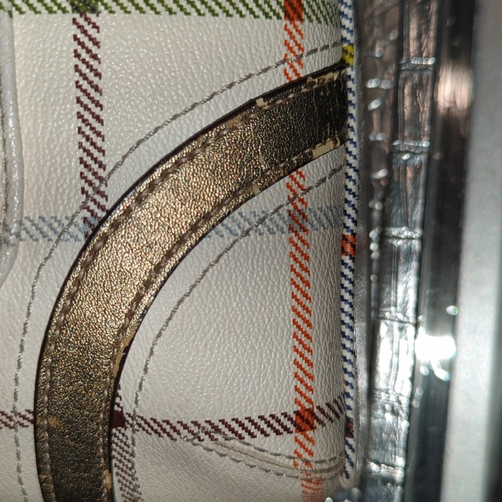 Coach Tattersall purse with Callouts Leather Needs Some Painting - Picture 5 of 12